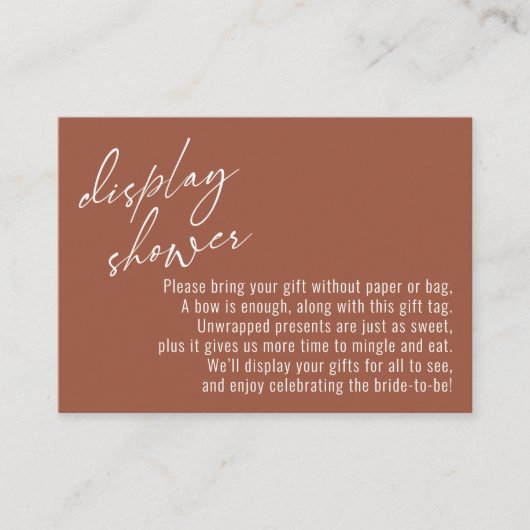 手書きエレガント表示シャワーテラコッタ エンクロージャーカード (正面)