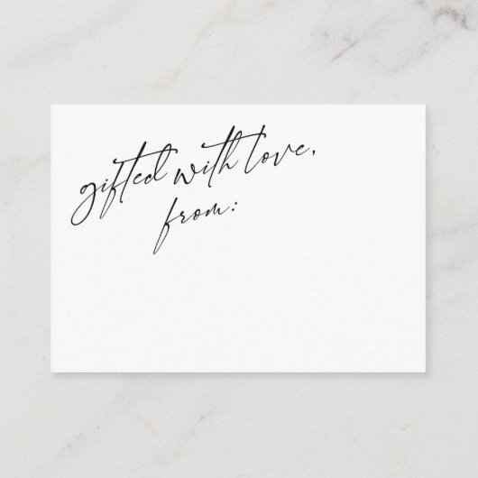 手書きエレガント表示シャワー、白 エンクロージャーカード (裏面)