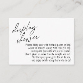 手書きエレガント表示シャワー、白 エンクロージャーカード