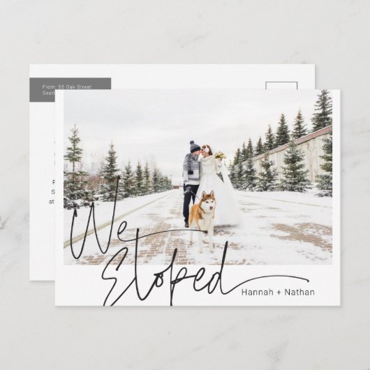 手書きエロペ結婚メント/の写真 案内ポストカード (正面/裏面)