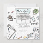 手書きオフィスの移動案内 案内状 (正面)