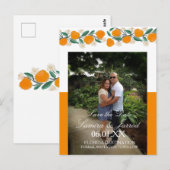 手書きオレンジの植物日付を保存 ポストカード (正面/裏面)