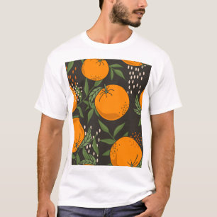 手書きオレンジ、カラフルヴィンテージ背景。 Tシャツ
