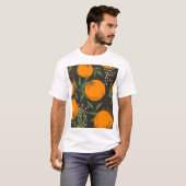 手書きオレンジ、カラフルヴィンテージ背景。 Tシャツ (正面フル)