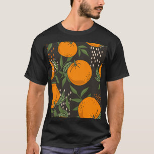 手書きオレンジ、カラフルヴィンテージ背景。 Tシャツ