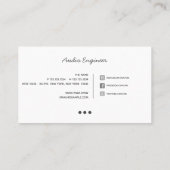 手書きオーディオエンジニア|クリームと木炭 名刺 (裏面)