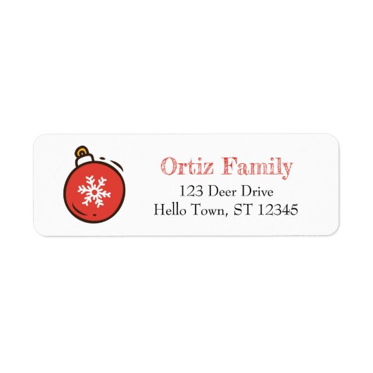 手書きオーナメント、クリスマスラベル ラベル (正面)