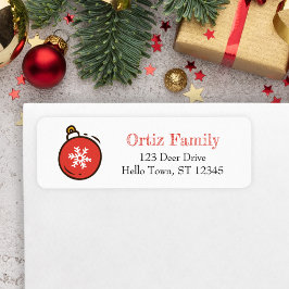 手書きオーナメント、クリスマスラベル ラベル