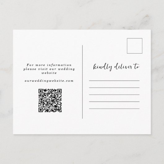 手書きオーバーレイ写真QRコード日付の保存 案内ポストカード (裏面)