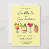 手書きカクテルと会話パーティー 招待状 (正面)