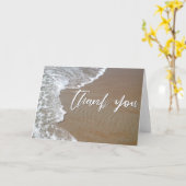 手書きカジュアルありがとう砂と海フォーム カード (黄色い花)