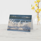 手書きカジュアルのお礼の海波 カード (黄色い花)