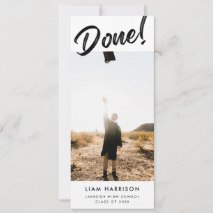 手書きカジュアルのはっきりした卒業の完了 招待状