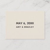 手書きカジュアルのシンプル結婚詳細クリーム エンクロージャーカード (裏面)