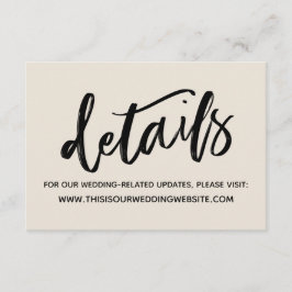 手書きカジュアルのシンプル結婚詳細クリーム エンクロージャーカード