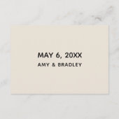 手書きカジュアルのシンプル結婚詳細クリーム エンクロージャーカード (裏面)