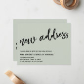 手書きカジュアルの新しいアドレス通知 ノートカード (正面/裏面インサイチュ)