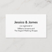 手書きカジュアルの白黒ギフトレジストリ エンクロージャーカード (裏面)