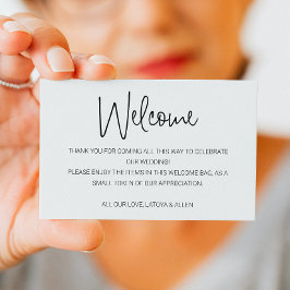 手書きカジュアルの結婚歓迎抱き枕バスケット プレイスカード