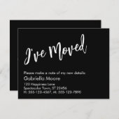 手書きカジュアルの黒お知らせが移動 ノートカード (正面/裏面)