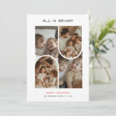 手書きカジュアルはすべて明るいクリスマスの写真 シーズンカード (スタンド正面)