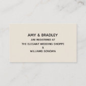 手書きカジュアルクリームギフトレジストリ エンクロージャーカード (裏面)