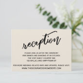 手書きカジュアルクリーム結婚披露宴 エンクロージャーカード (スタンド正面)