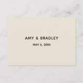 手書きカジュアルクリーム結婚披露宴 エンクロージャーカード (裏面)