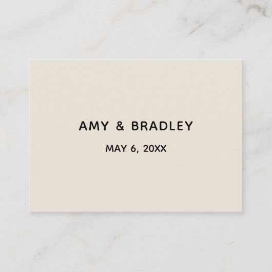 手書きカジュアルクリーム結婚披露宴 エンクロージャーカード (裏面)