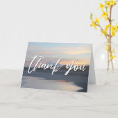 手書きカジュアルサンキュー夕べトップスルビーチ カード (黄色い花)