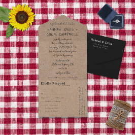 手書きカジュアルタイポグラフィクラフト オールインワン招待状