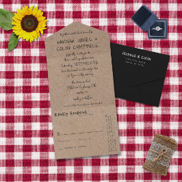 手書きカジュアルタイポグラフィクラフト オールインワン招待状