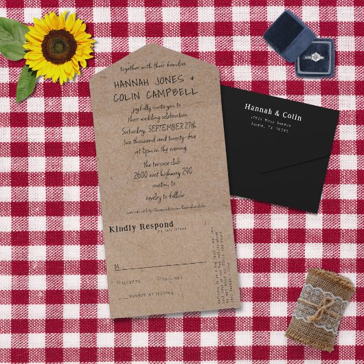 手書きカジュアルタイポグラフィクラフト オールインワン招待状