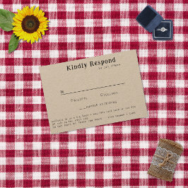 手書きカジュアルタイポグラフィクラフト 出欠カード