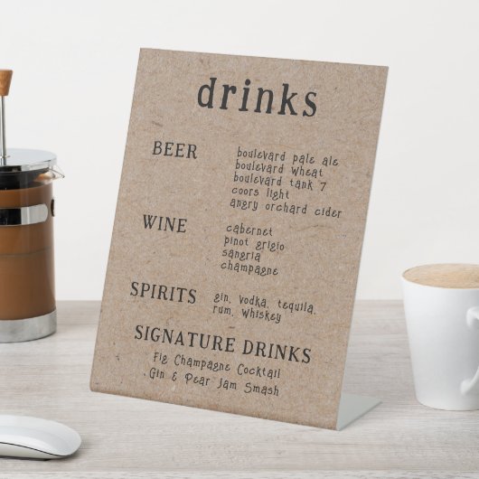 手書きカジュアルタイポグラフィクラフト 台座サイン (インサイチュ)