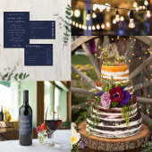 手書きカジュアルタイポグラフィシルバー&ネイビー 招待状