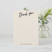 手書きカジュアルタイポグラフィシンプルクリーム サンキューカード (スタンド正面)