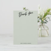 手書きカジュアルタイポグラフィシンプルセージ緑 サンキューカード (スタンド正面)