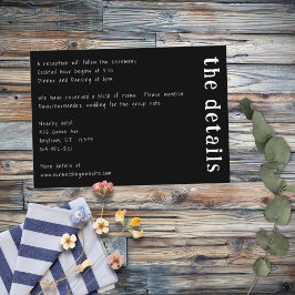 手書きカジュアルタイポグラフィホワイト&ブラック エンクロージャーカード