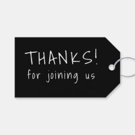 手書きカジュアルタイポグラフィホワイト&ブラック ギフトタグ