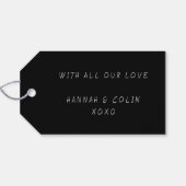 手書きカジュアルタイポグラフィホワイト&ブラック ギフトタグ (裏面横)