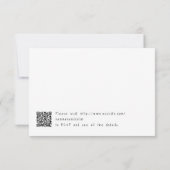 手書きカジュアルタイポグラフィホワイト&ブラック 出欠カード (裏面)