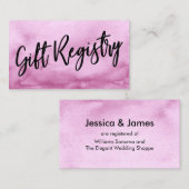 手書きカジュアルピンクウォーター色ギフトレジストリ エンクロージャーカード (正面/裏面)