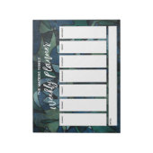 手書きカジュアルブルーグリーンウィークリープランナー ノートパッド (回転)