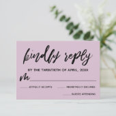 手書きカジュアルライトメイブウェディングRSVPカード 出欠カード (スタンド正面)
