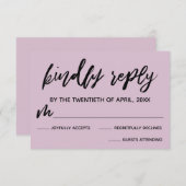 手書きカジュアルライトメイブウェディングRSVPカード 出欠カード (正面/裏面)