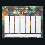 手書きカジュアル抽象芸術週間プランナー ノートパッド<br><div class="desc">この週はっきりした間プランナーは、ヘッダーを除き、すべて編集可能な非常に基本的な要素で設定されている。「週次プランナー」という言葉は描写手書きフォントで書かれていカジュアルて、グラフィックとしてページの先頭に配置されている。[テンプレート]フィールドを使用して、フィット感のある詳細を追加する。背景は私のデジタお洒落ル・アートの中で、金色、ブルゴーニュ感じ、アクア、ブルー、グリーンなど色々な色を使った万華鏡の作品で覆われた。これを自分のグラフィックに置き換えるもしと、もっとパーソナライズする！</div>