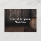 手書きカジュアル親切に答える木製バレル エンクロージャーカード (裏面)