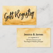 手書きカジュアル黄色の水色ギフトレジストリ エンクロージャーカード (正面/裏面)
