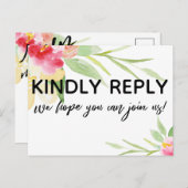 手書きカジュアルBohoフローラRSVP曲要求 ポストカード (正面/裏面)